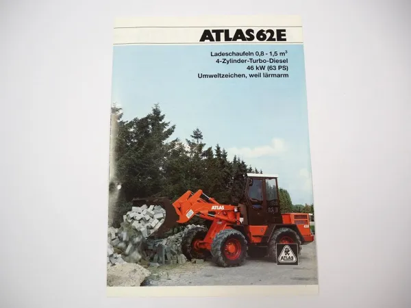 Atlas 62E Radlader Prospekt mit technischen Daten 1995