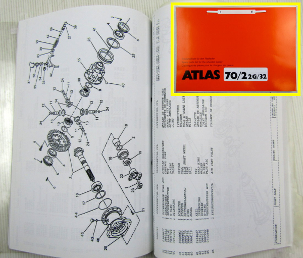 Atlas 70/2 2G/32 Radlader Ersatzteilliste Spare parts list Catalogue de pieces
