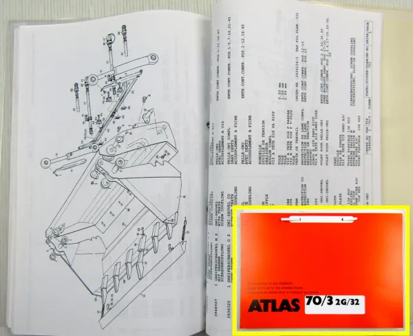 Atlas 70/3 2G/32 Radlader Ersatzteilliste Spare parts list Catalogue de pieces