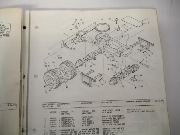 Atlas 804M Mobilbagger Ersatzteilliste Spare Parts List Catalogue pieces 1996