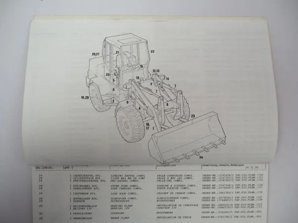 Atlas 82E Radlader Ersatzteilliste Spare Parts List Pieces de Rechange 1994