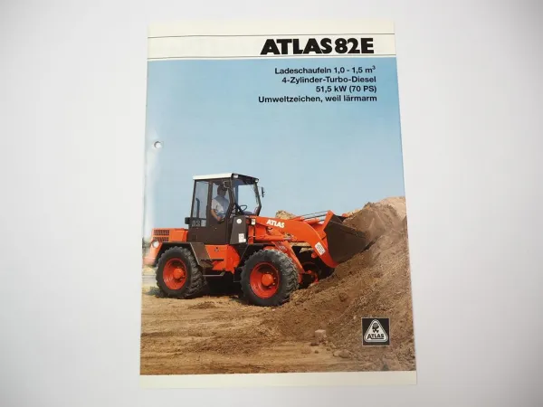 Atlas 82E Radlader Prospekt mit technischen Daten 1996