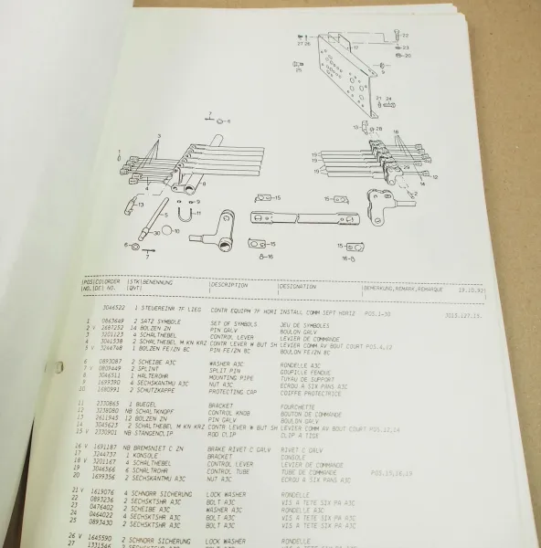 Atlas 90.1 Ersatzteilliste Parts List Pieces de Rechange Ausgabe 11/1992