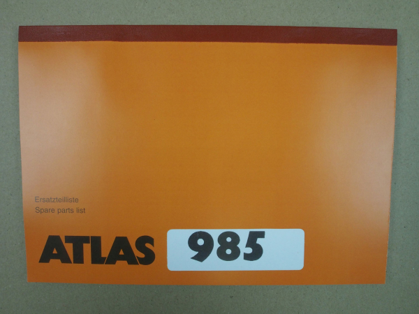 Atlas 985 Ersatzteilliste Spare Parts List
