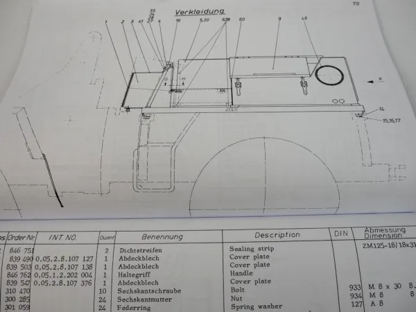 Atlas AR51A Radlader Ersatzteilliste Ersatzteilkatalog Spare Parts List 1978