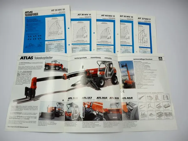 Atlas AT ATL 25 27 30 35 40 HV Teleskoplader 6x Prospekt 1980/90er Jahre