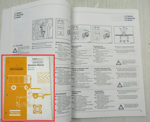 Atlas Copco Operation Manual Deutz for B FL FM 1011F Bedienungsanleitung