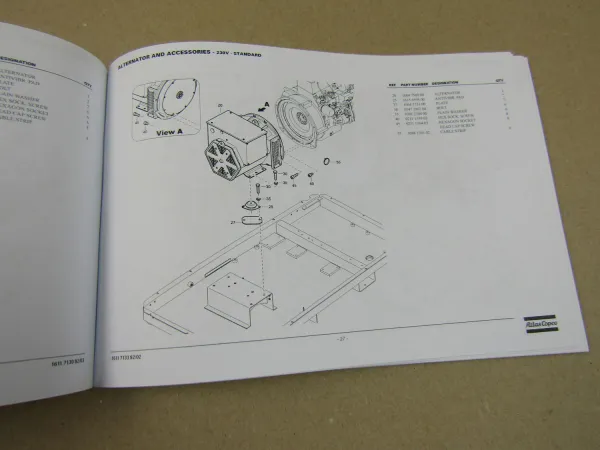 Atlas Copco QAX12Dd Portabe generator Parts List 2008 Ersatzteilliste in engl