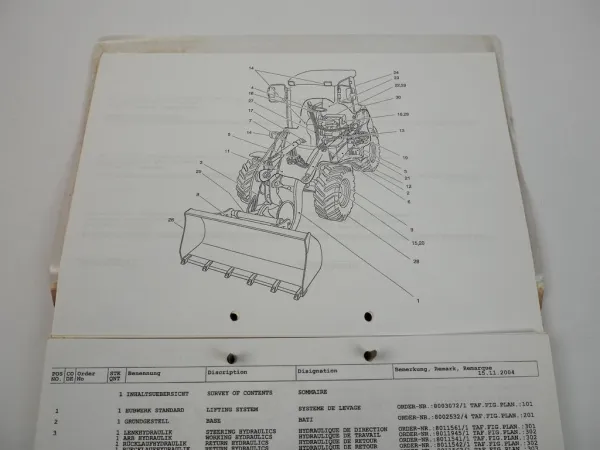 Atlas PFE203 55 65 Super Radlader Ersatzteilliste Spare Parts List 2004