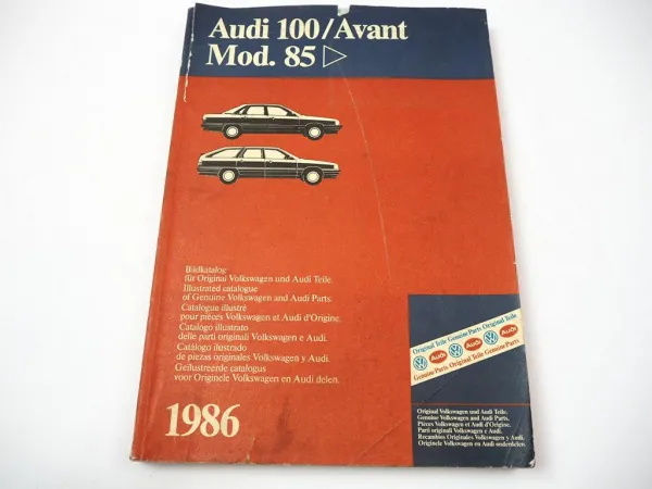 Audi 100 / Avant C3 ab 85 Typ 44 Ersatzteilkatalog Bildkatalog Illustrated Catalogue 1986