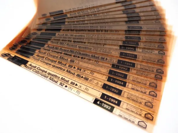 Audi 80 90 Avant Quattro RS2 Coupe Cabriolet Ersatzteillisten MJ 1973-94 Original Ersatzteilkatalog