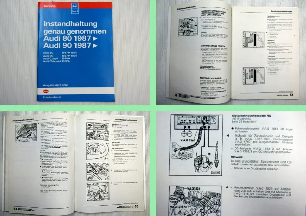 Audi 80 90 Coupe Cabriolet Typ 89 Instandhaltung Werkstatthandbuch 1992