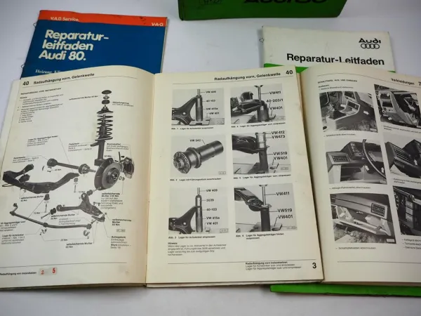 Audi 80 B2 Typ 81 Werkstatthandbuch 5x Reparaturleitfaden Karosserie Fahrwerk Elektrik Schaltgetriebe