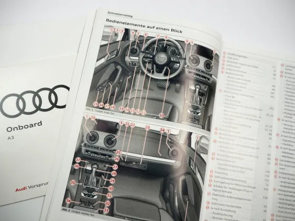 Audi A3 8V RS3 S3 Cabrio Limousine Sportback Betriebsanleitung 7/2019 Bordmappe