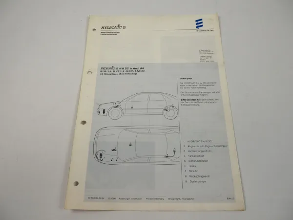 Audi A4 Bj. 1995 Eberspächer Hydronic B4WSC Einbau Heizgerät