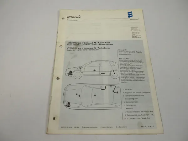 Audi A6 Avant Bj. 1997 Eberspächer Hydronic B5WSC D5WSC Einbau Heizgerät