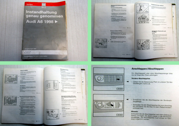 Audi A6 Typ 4B Instandhaltung Wartung Inspektion Reparaturanleitung 1998 - 2000