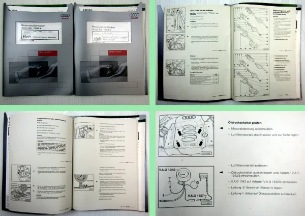 Audi A8 Typ 4D 8 Zyl 3,7 4,2 Motor 260 310 PS AQF AQG AQH ARU Reparaturleitfaden