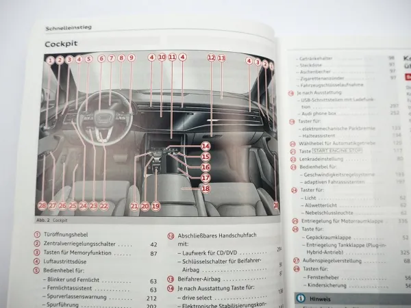 Audi Q7 4M SQ7 TDI TFSI quattro Betriebsanleitung Bedienung 8/2023 Bordbuch deutsch