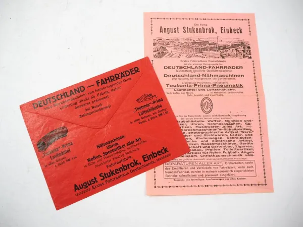 August Stukenbrok Einbeck Garantieschein Fahrrad Teutonia 36 Modell 1931
