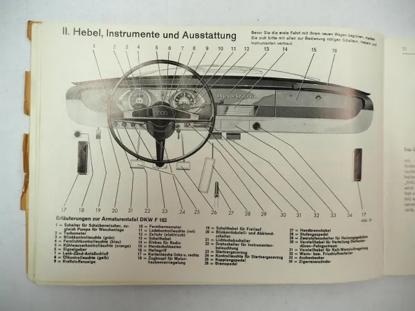 Auto Union DKW F102 Betriebsanleitung Bordmappe 1964