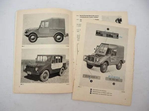 Auto Union DKW Munga Geländewagen Betriebsanleitung Bedienung Wartung ca. 1958