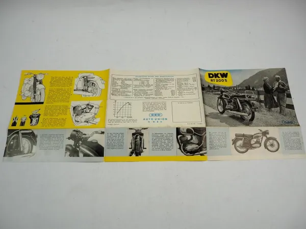 Auto Union DKW RT 200 S Motorrad Prospekt 1954