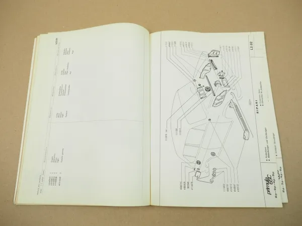 Autobianchi primula 65 C Ersatzteilkatalog Karosserie Parti di ricambio Parts