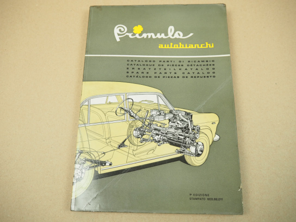 Autobianchi primula Ersatzteilkatalog Parti di ricambio Parts List 1965