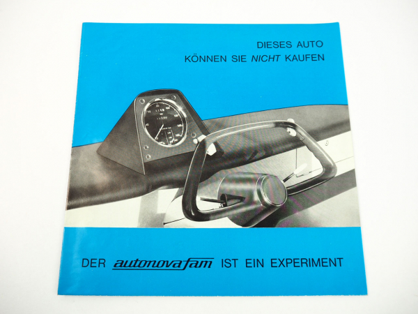 autonova fam Prototyp einer Auto Idee Prospekt 1965 Bad Wurzach