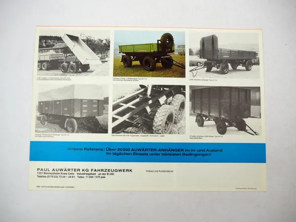 Auwärter Spezial Unimog Kipper Prospekt ca. 1970er Jahre