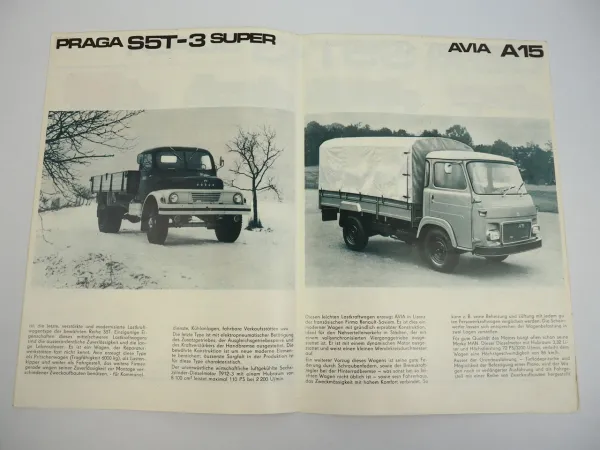 AVIA A 15 30 PRAGA S5T-3 Super V3S LKW Programm Falt Prospekt ca 1960er CZ