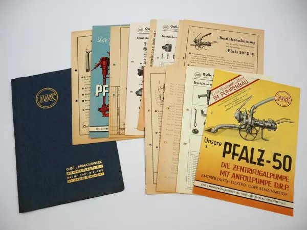 AWK Armaturenwerk Kaiserslautern Pumpen 5x Prospekt Betriebsanleitung ETL 1950er