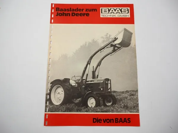 Baas Frontlader zum John Deere 2020 820 - 3120 830 - 3130 Traktor Prospekt 1975