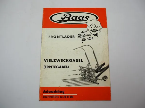 Baas Vielzweckgabel Erntegabel Anbauanleitung Ersatzteilliste 1963