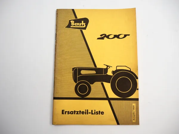 Bautz 200 Dieselschlepper Ersatzteilliste Ersatzteilkatalog 1960