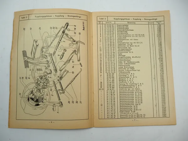 Bautz AL122 Dieselschlepper 12 PS 5 Gang Ersatzteilliste Ersatzteilkatalog 1955