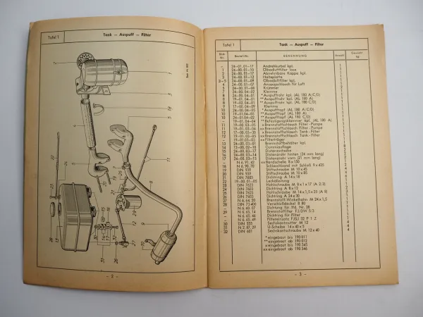 Bautz AL180 Dieselschlepper 18PS Ersatzteilliste Ersatzteilkatalog 1958