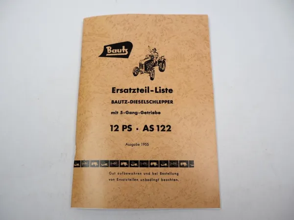 Bautz AS122 Dieselschlepper Ersatzteilliste 1955