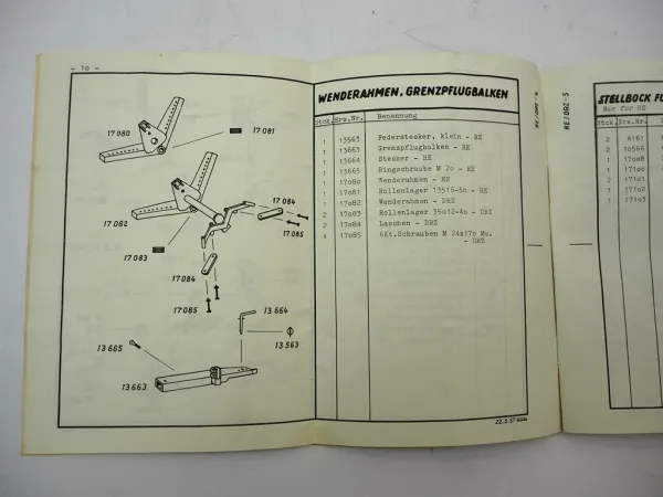 Bayerische Pflugfabrik Pflug Roland Betriebsanleitung Ersatzteilliste Landsberg