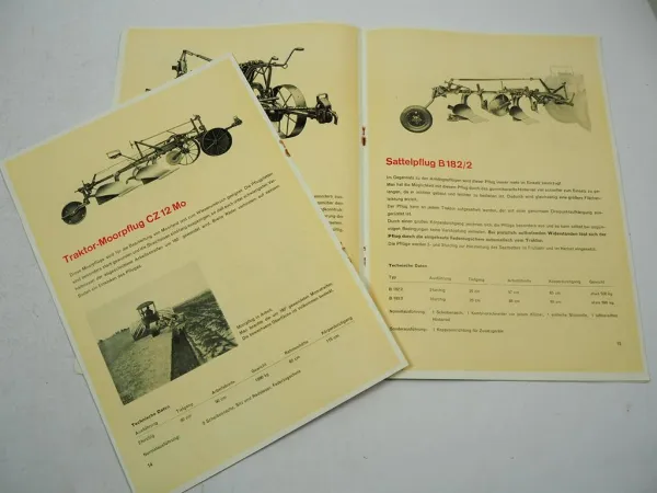 BBG Pflüge Anbaugeräte Programm DDR VEB Bodenbearbeitungsgeräte Leipzig ca 1953