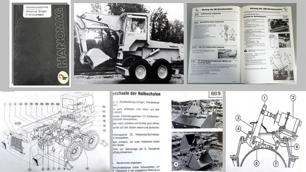 Bedienung Wartung Hanomag P14CK pingon Bagger Betriebsanleitung 1987