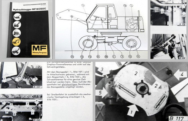 Bedienungsanweisung Massey Ferguson MF W250C Hanomag M5 Bagger Betriebsanleitung