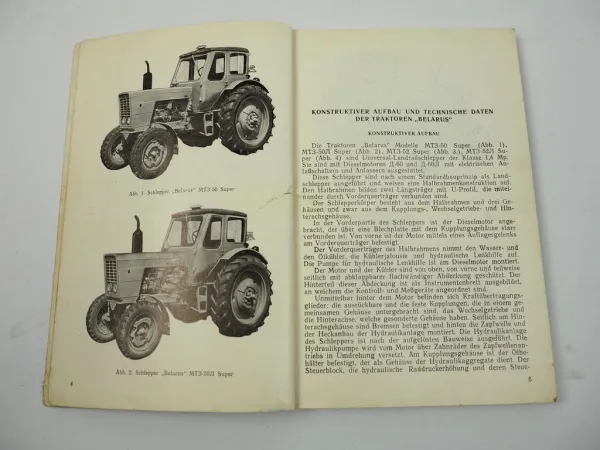 Belarus MTS 50 50L 52 52L Super Traktor Betriebsanleitung Wartung 1970er Jahre