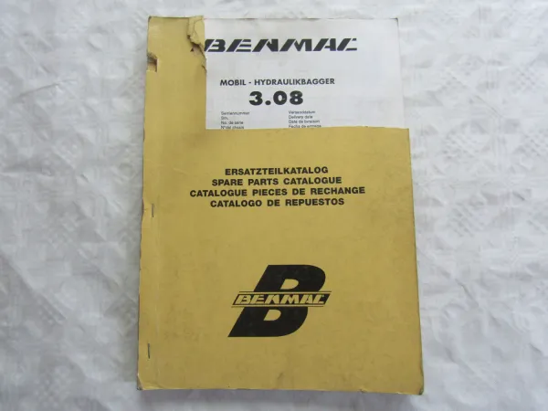 Benmac 3.08 Mobil Hydraulikbagger Ersatzteilliste Parts List Parti ricambio 1994