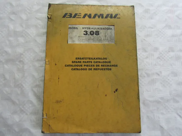 Benmac 3.08 R Hydraulikbagger Ersatzteilkatalog Ersatzteilliste Parts List 6/90