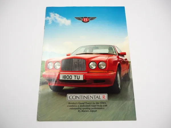 Bentley Continental R Prospekt Brochure 1991 Englisch