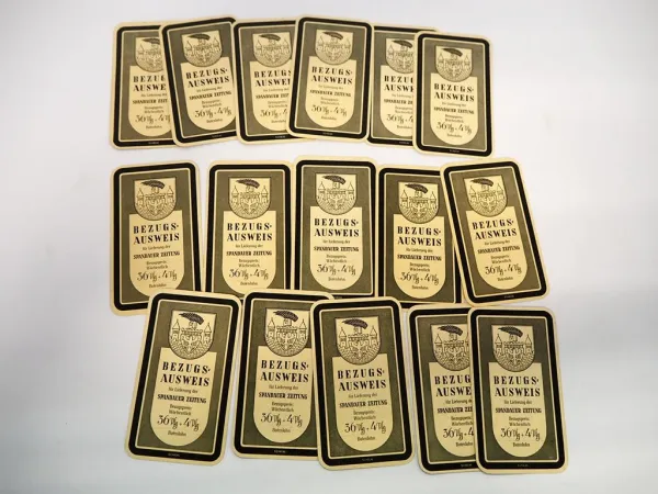 Berlin Spandauer Zeitung 16 Karten Quartettspiel unvollständig ca. 1930er Jahre