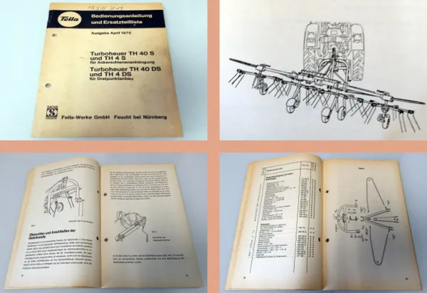 Betriebsanleitung Ersatzteilliste Fella TH40S TH4S TH40DS TH4DS 1975