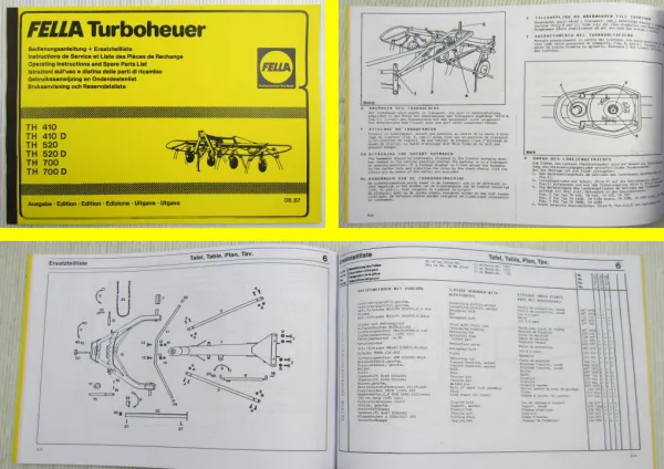 Betriebsanleitung Fella TH 410 520 700 / D Bedienungsanleitung Ersatzteilliste